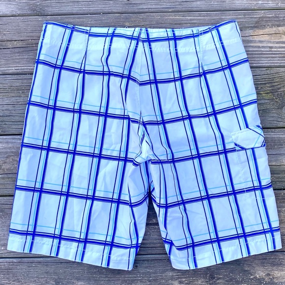 Old Navy Men’s board shorts swim trunks white and blue sz large - Picture 7 of 8